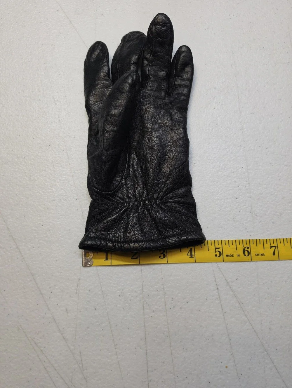 Fownes Short Black Leather Driving Gloves